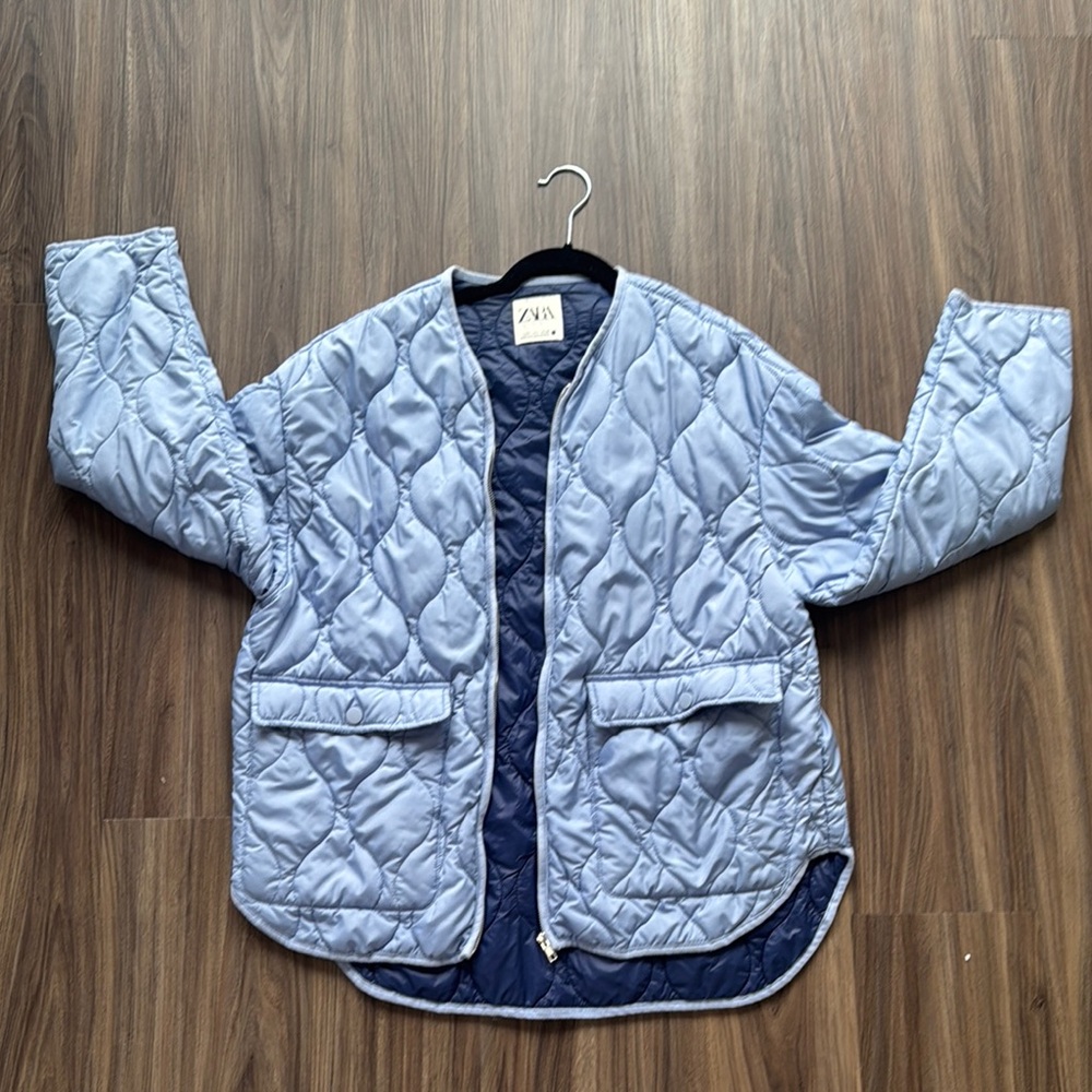 Light Blue Quilted Jacket